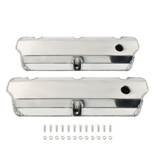 Polished Fabricated Aluminum Valve Covers Short Bolt For Sbf Ford 289 302 351w Polished Fabricated Aluminum Valve Covers Short Bolt For Sbf Ford 289 302 351w