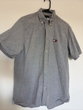 Tommy Hilfiger Thflex Half Sleeve Shirt Mens Adult M Gray Button Up Regular