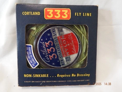 Vtg Cortland 333 Non-Sinkable Fly Fishing Line-Original Box-Never Opened-B562