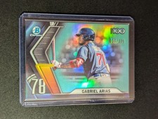 2022 Bowman #BTP-78 Gabriel Arias Bowman Scouts' Top 100 Aqua Refractors #/125