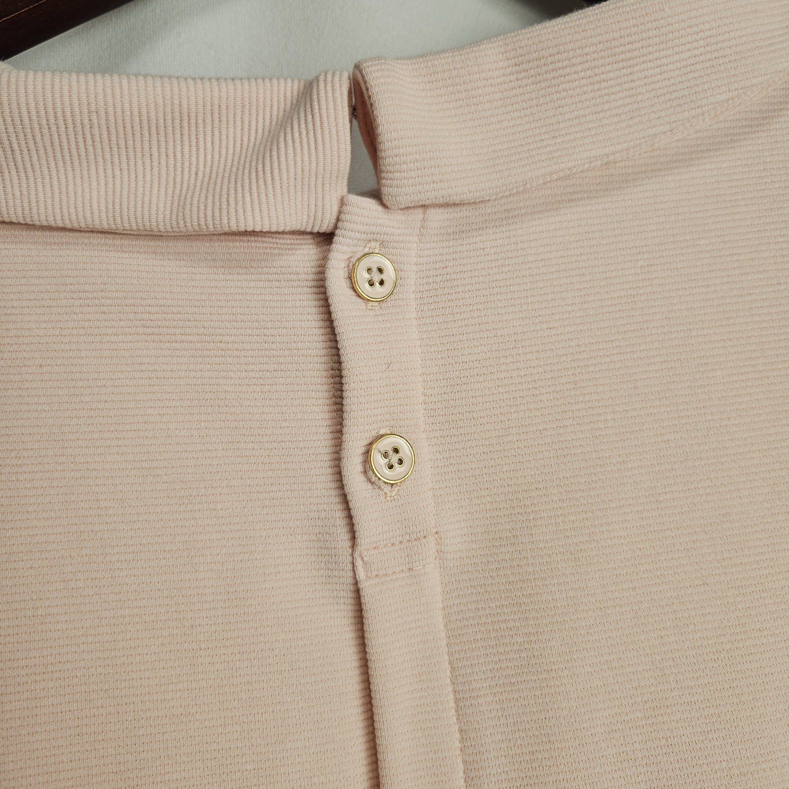 Talbots Light Pink Collared Button Back Knit Blou… - image 3