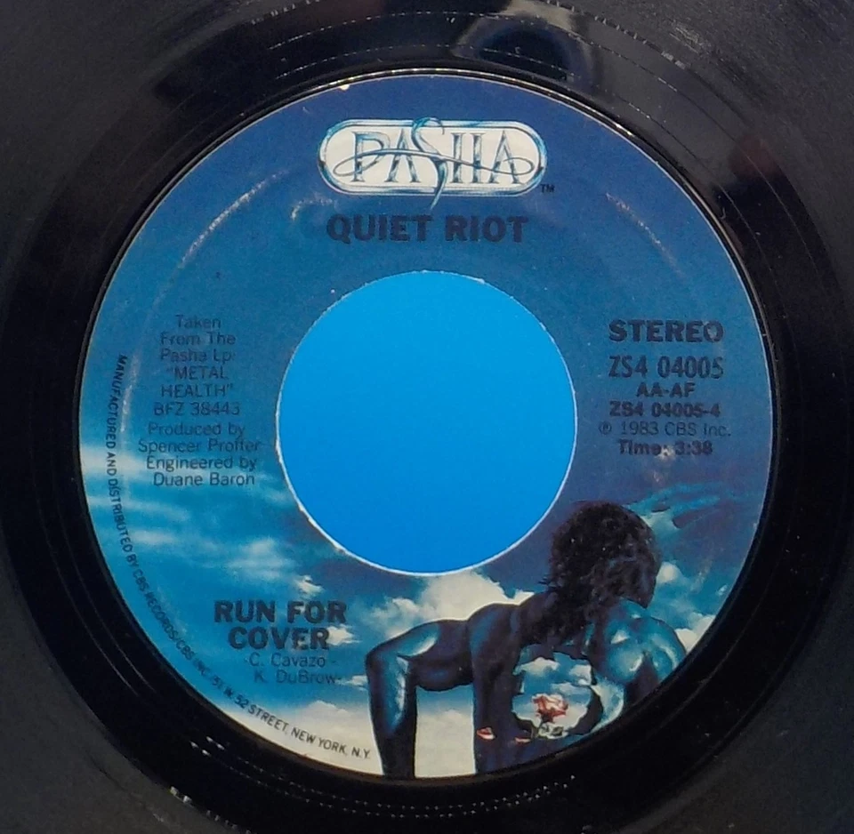 Quiet Riot 45 Cum On Feel The Noize / Run For Cover - VG++ J1 - Image 2 of 2