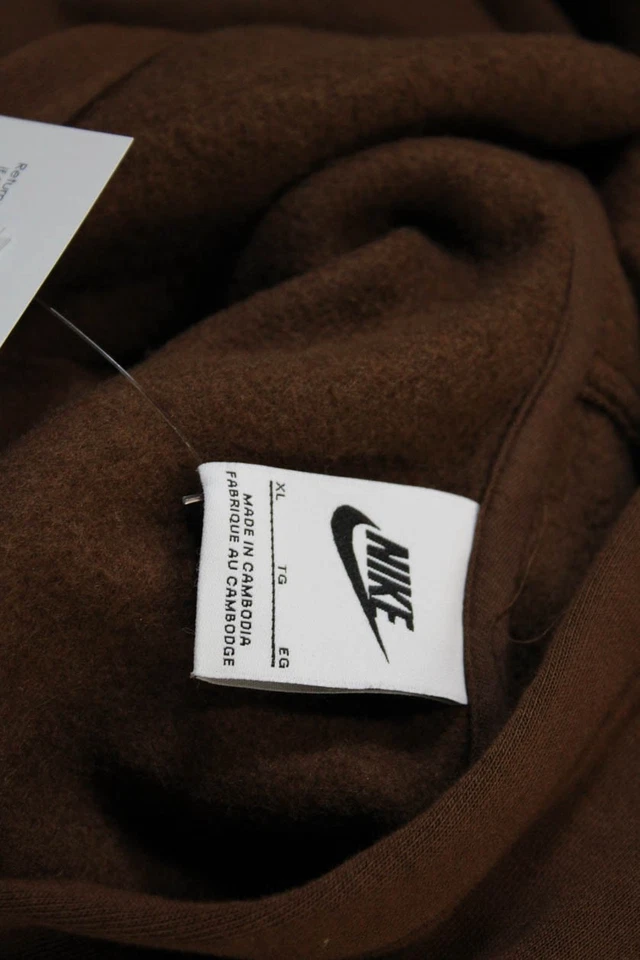 Nike Womens Pullover Logo Pocket Front Hoodie Sweatshirt Brown Size XL - Image 4 of 4