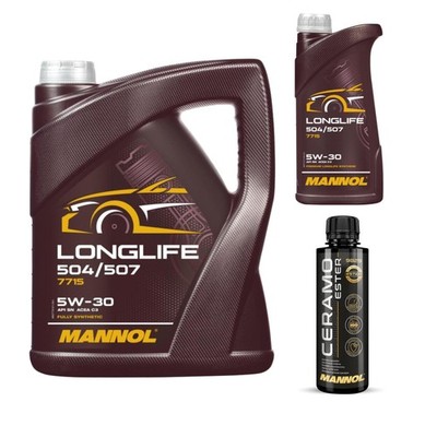 6L MANNOL Motoröl LONGLIFE 504/507 5W-30 Inkl. Additive Ceramo Ester 9829