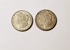Two 1921 Morgan Silver Dollars San Fransisco Mint Ungraded