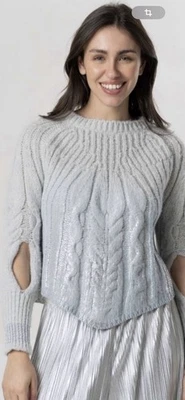 elisa cavaletti Pullover Strick Grau/Silber NEU XL - Bild 1 von 4