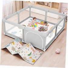 Baby Playpen with Mat 50x50 Inch, Play Pen for Babies and 50 50IN MAT With Mat
