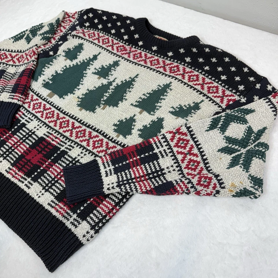 Suéter De Colección Adirondack Savile Row Para Hombres Mediano Grueso Tejido Navidad Hecho en EE. UU. Foto 3 de 4