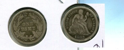 1882 P LIBERTY SEATED DIME TYPE COIN FINE 8101T