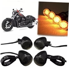 4Pcs LED Turn Signal Lights Indicator Blinker 41mm Fork Clamp Front Rear Set