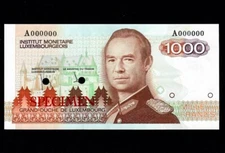 Luxembourg 1000 Francs 1985  P-59s  Specimen UNC