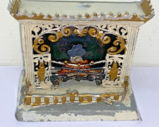 ANTIQUE DOLLSHOUSE  TINPLATE/SOFT METAL SMALL FIREPLACE #2