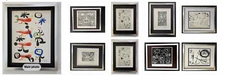 🔥JOAN MIRO  + SET OF 9  BEAUTIFUL 1959 SIGNED PRINTS + FRAMED + BUY IT NOW!!!