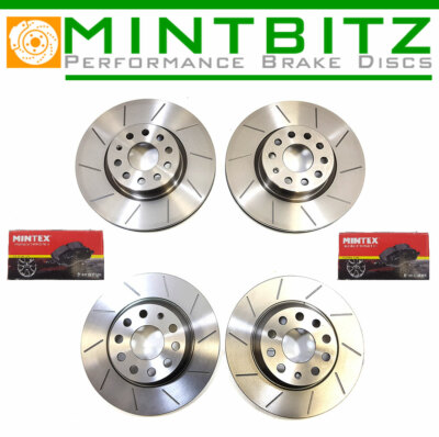VW Scirocco 1.4TSi 2.0TDi 2.0TSi 08-15 Grooved Front Rear Brake Discs & Pads