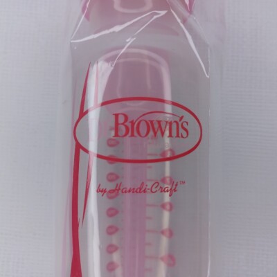 ( 1 ) Dr Brown's Natural Flow Baby Bottle Pink 8 oz New