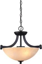 Canarm ICH375A03RA14 3 Light Warren Dual Large Pendant Fixture, Bronze 