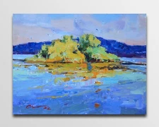 Plein air painting Original art Impressionism Oil on panel by S. Chernyakovsky