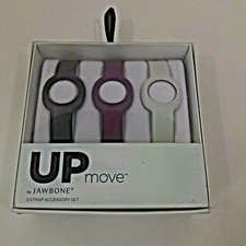 UP Move Activity Tracker by Jawbone 3 Strap Accessory Set Violet White Black