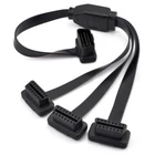 50cm/20 Right Angle OBD2 OBDII Y Splitter Cable 1x Male and 3x Female J1962 Port