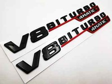 V8 BiTurbo 4Matic+ Emblem Side Fender 3D Black Badge Mercedes Benz AMG CL63 E63 V8 BiTurbo 4Matic+ Emblem Side Fender 3D Black Badge Mercedes Benz AMG CL63 E63