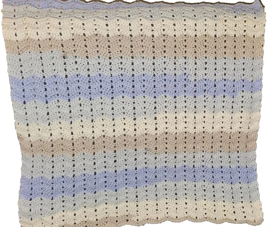 Manta de ganchillo Chevron niño bebé 29x29 Foto 2 de 2