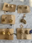 Vintage Jewelry lot Trifari gold clip earrings on original store cards hang tag