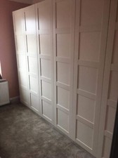 Ikea pax wardrobe with Bergsbo doors - SEE DESCRIPTION FOR ACCESSORIES INCLUDED