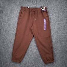 NEW Members Mark Jogger Pants Men 2XL Brown Tapered Sweatpants Fleece Drawstring