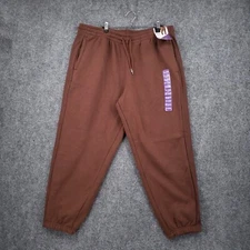 NEW Members Mark Jogger Pants Men 2XL Brown Tapered Sweatpants Fleece Drawstring