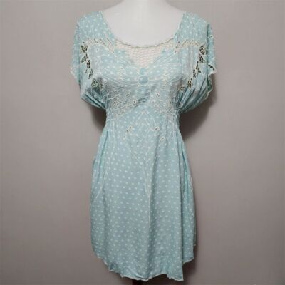 Sugarhill Boutique Heart Butterfly Dress Pastel Green M Short Sleeve 