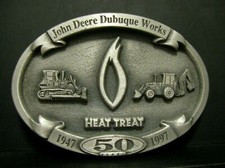 John Deere Dubuque Heat Treat Employee Crawler Tractor Backhoe 1997 Belt Buckle