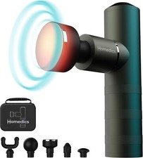 Homedics MYTI Mini Massage Gun with Heat Handheld Deep Tissue Muscle Massage GrY