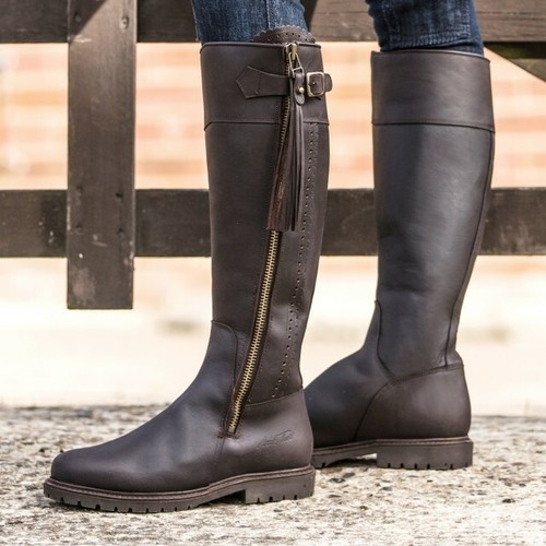 Mark Todd Masterton Tall Boots Cognac/Tan Waterproof Leather Nubuck Ladies 3-42 - Picture 3 of 7