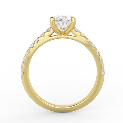 Anillo de compromiso de diamantes de belleza de 1 quilate corte ovalado H/SI2 oro blanco de 14 k - Imagen 7 de 8