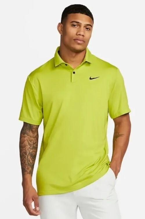 $75 Nike Men's Size LARGE Golf DRI-FIT Tour Lime Green Polo $75 Nike Men's Size LARGE Golf DRI-FIT Tour Lime Green Polo