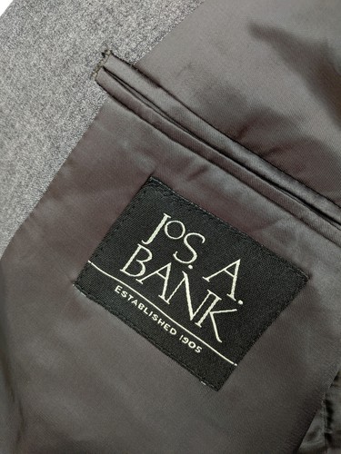 NWT JoS A Bank Men 46R Gray 100% Wool Blazer Jacket 2 Button - 第 8/16 張圖片
