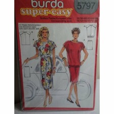 BURDA Sewing Pattern 5797 Misses Tops and Skirts, West Germany UNCUT! Size 10-20