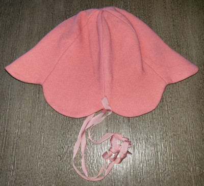 girls PINK SCALLOPED EDGE HAT FANCY! REVERSIBLE AGES 2 - 4T EASTER WEAR NICE!