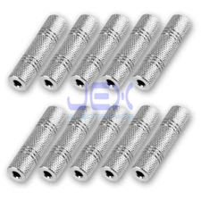 10X Metal Female to Female Stereo 1/8" 3.5mm Audio Jack Coupler/Connector LOT