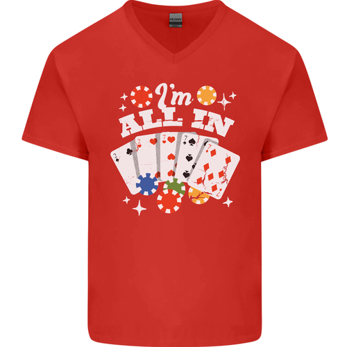 I'M Todo En Póker Hombre Cuello En V Algodón Camiseta - Imagen 3 de 11