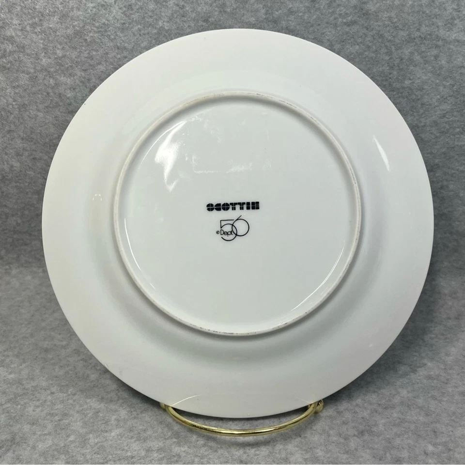 "Plato de ensalada Scottie Dept 56 negro blanco 7,75"" diseño Lynda Sylvester repuesto" Foto 2 de 4