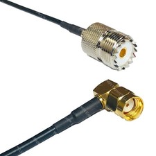 RFC100 SO239 UHF Female to RP-SMA MALE ANGLE Coax RF Cable USA-Ship Lot