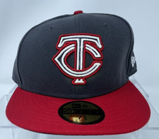 Minnesota Twins Red Gray Baseball New Era 59FIFTY Fitted Hat Cap 7 1/2
