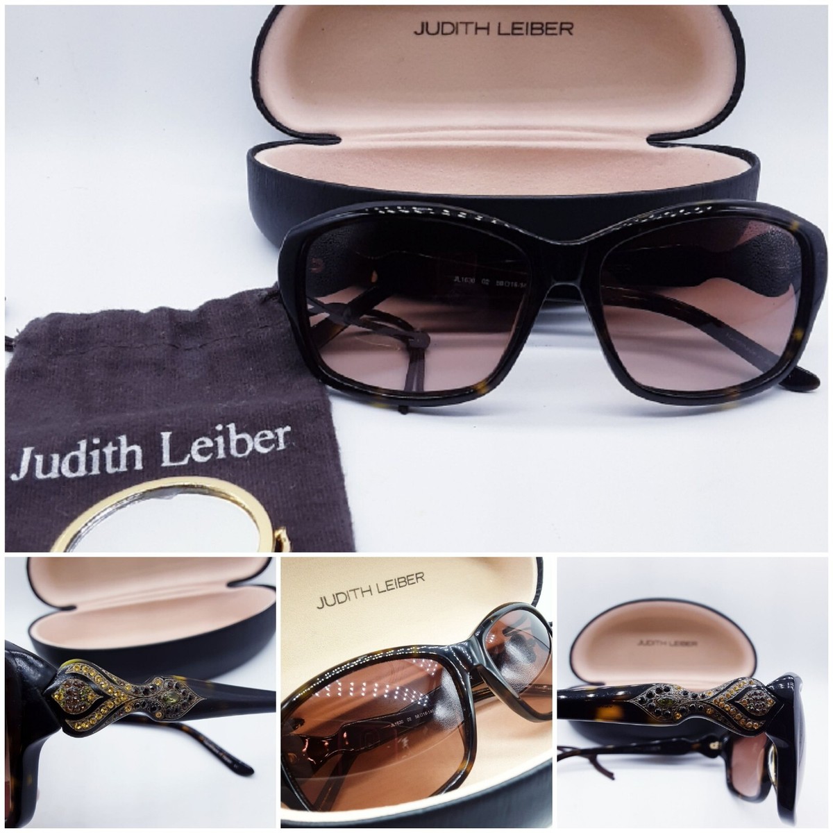 Judith Lieber Handmade In Italy Stunning Encrusted Crystals Tortoise Sunglasses Similar Items to Judith Leiber Mosaic Rhinestone Sunglasses  main image 2