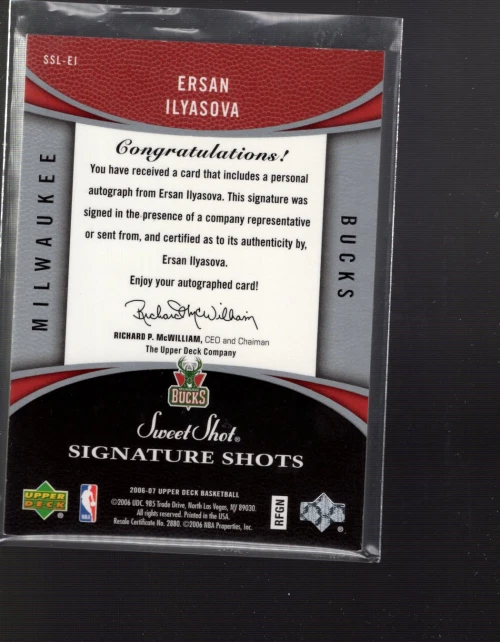 A8796-2006-07 Sweet Shot Signature Shots Cuero #EI Ersan Ilyasova Automático Foto 2 de 2