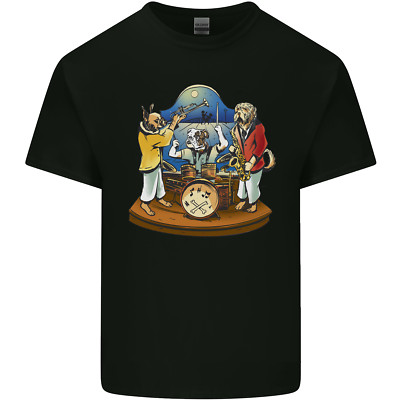 A Dog Jazz Band Musik Schlagzeug Trompete Herren T-Shirt leicht Baumwolle