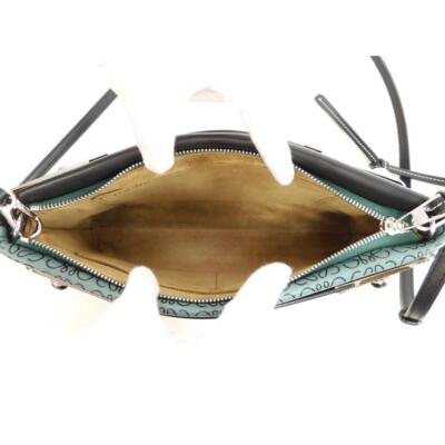 LOEWE Missy Small Bag Pochette Leather Green Black Handbag LOEWE Missy Small Bag Pochette Leather Green Black Handbag