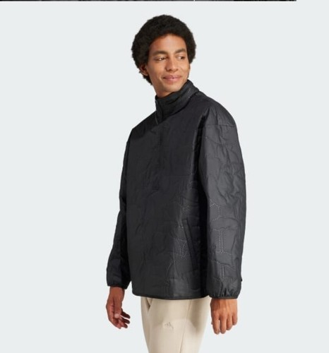 Size L Adidas MEN'S CITY ESCAPE COVER-UP LIGHTWEIGHT SWEATSHIRT, BLACK - Picture 8 of 10