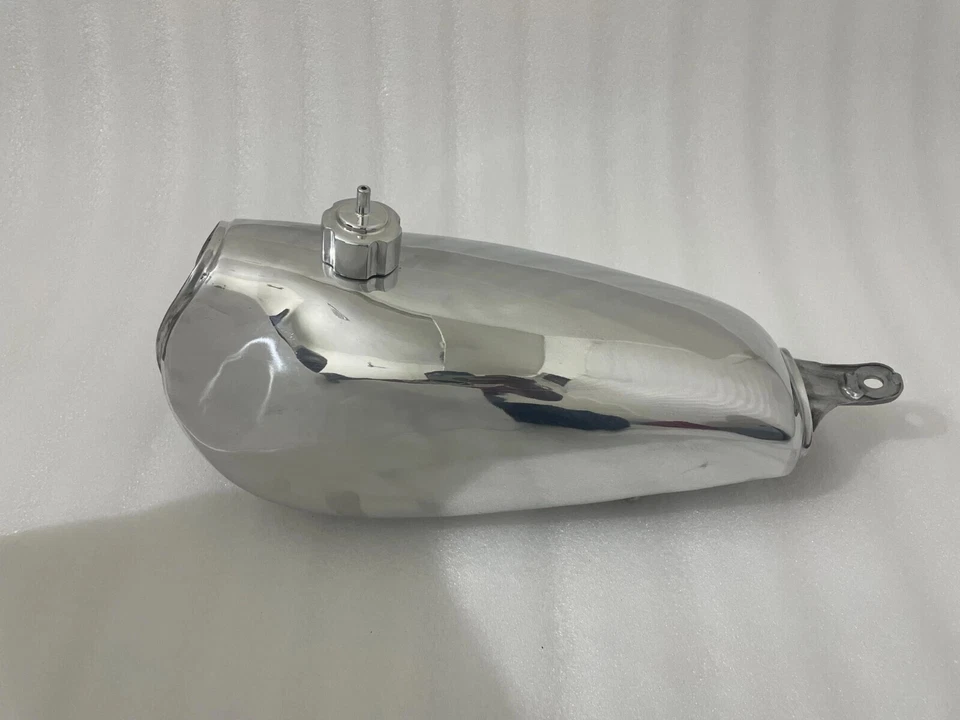 Yamaha DT100 DT 100 Enduro 1977 acero cromado combustible gasolina tanque + tapa Foto 2 de 4