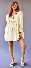 UK Label GLAMOROUS Sunflower CHECK Cotton DRESS Sz S URBAN OUTFITTERS NWT